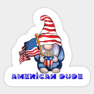 4th Of July Patriotic Gnomes Funny American Flag USA Sticker